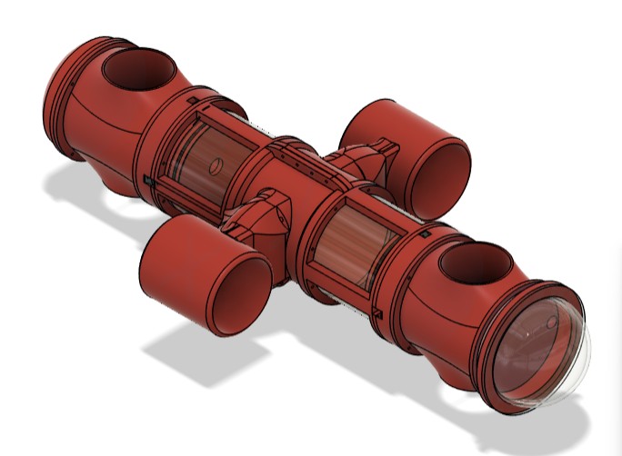 CAD model of the S.U.N. remotely operated underwater vehicle